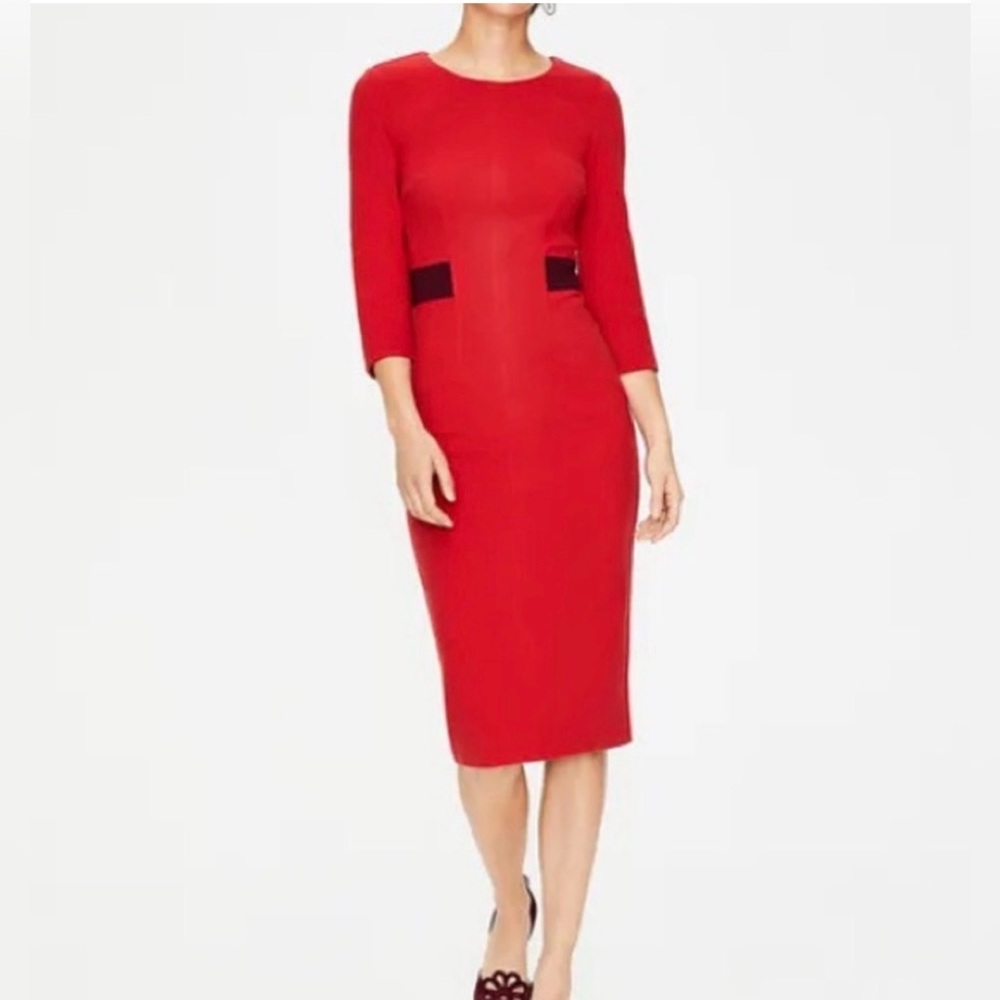 Boden Women’s Red Laura Ottoman Sheath Dress US 10L